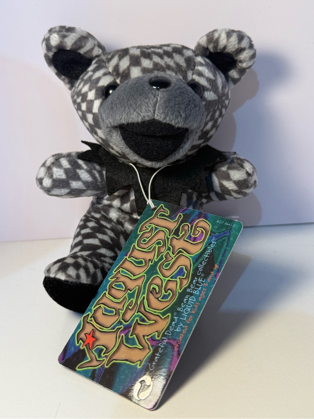 August West GRATEFUL DEAD Bean Bear Plush 7” by Liquid Blue 1993 Sam Boyd